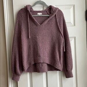 Cozy Purple Hooded Sweater L